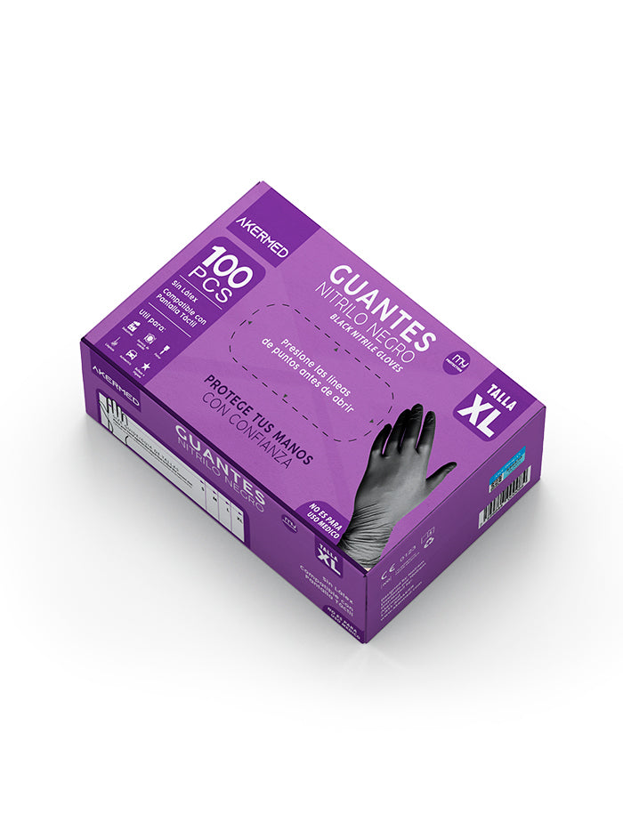 GUANTES DESECHABLES DE NITRILO NEGRO (CAJA DE 50 PARES)
