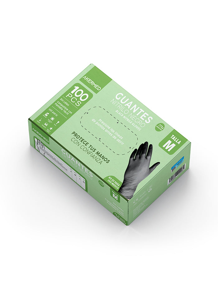 GUANTES DESECHABLES DE NITRILO NEGRO (CAJA DE 50 PARES)