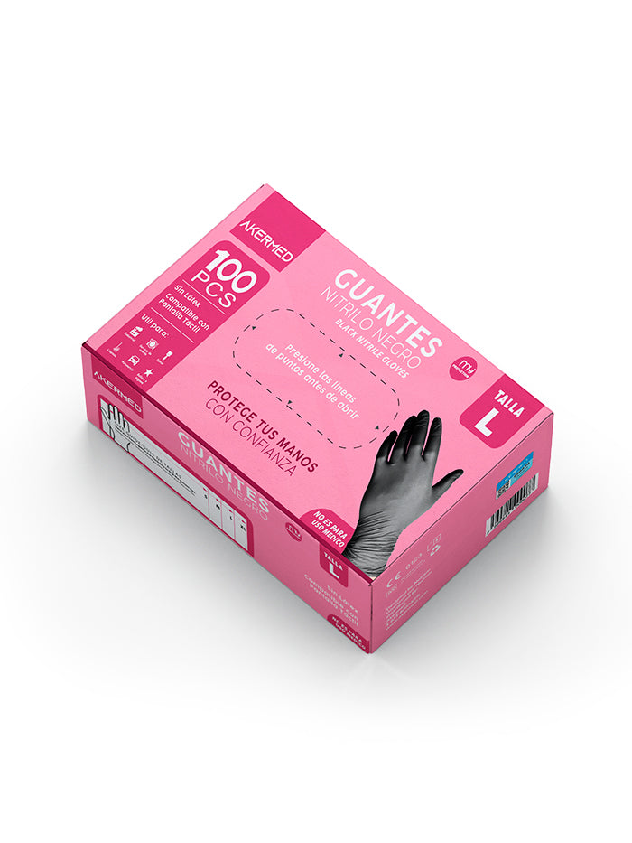 GUANTES DESECHABLES DE NITRILO NEGRO (CAJA DE 50 PARES)
