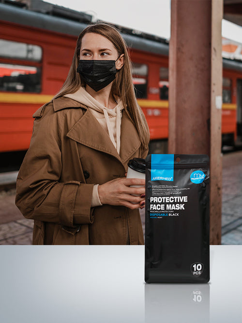 BLACK DISPOSABLE MASK (PACK OF 10 UNITS)