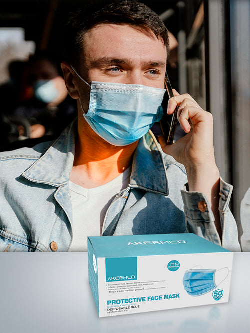 BLUE DISPOSABLE MASK (BOX OF 50 UNITS)