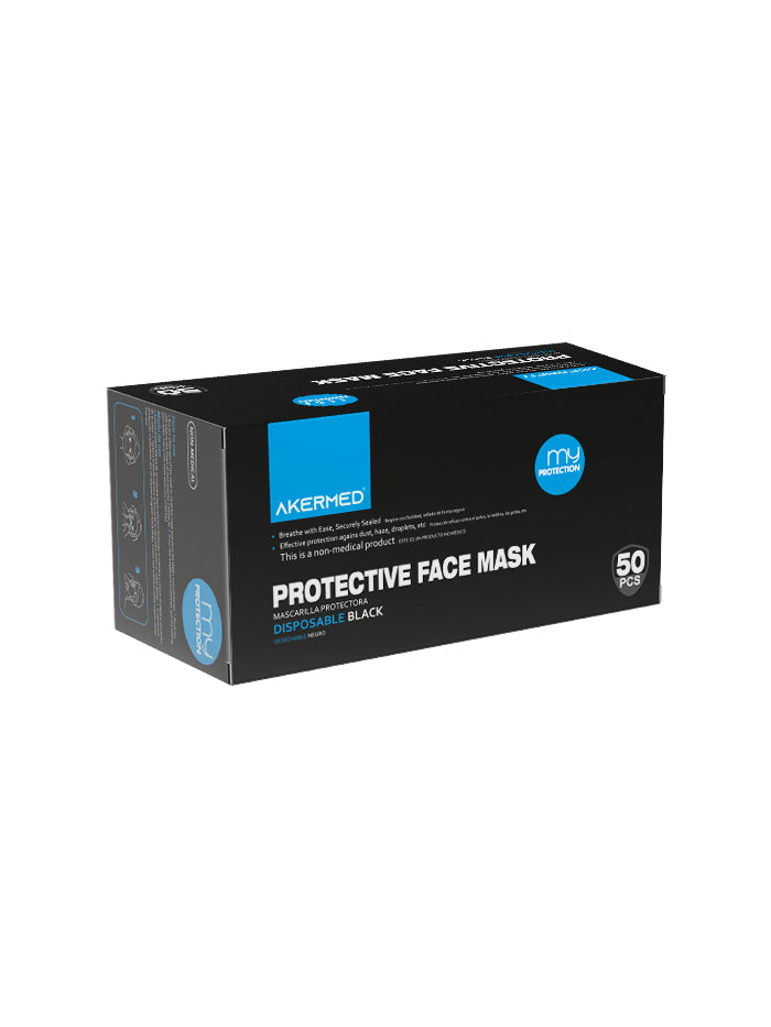 BLACK DISPOSABLE MASK (BOX OF 50 UNITS)