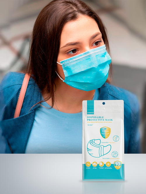 BLUE DISPOSABLE MASK (PACK OF 10 UNITS)