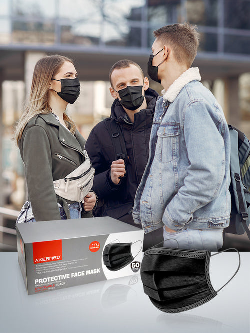 REGULAR BLACK DISPOSABLE MASK (BOX OF 50 UNITS)