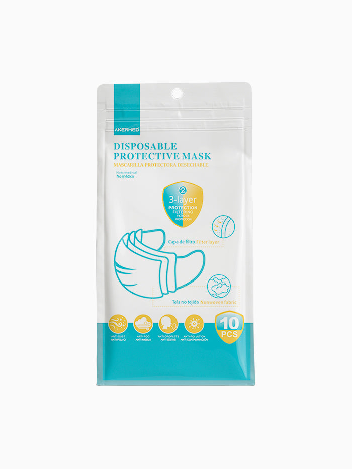 BLUE DISPOSABLE MASK (PACK OF 10 UNITS)