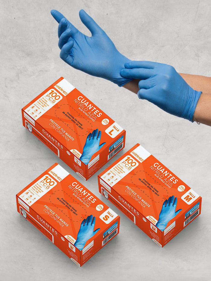 GUANTES DE NITRILO AZUL