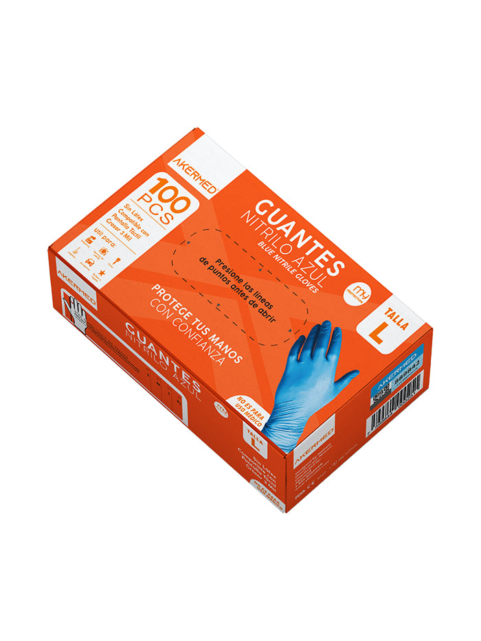 GUANTES DE NITRILO AZUL